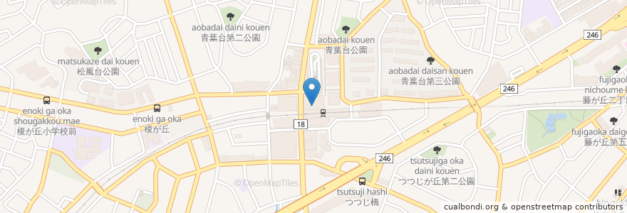 Mapa de ubicacion de 郵貯銀行 en 일본, 가나가와현, 요코하마시, 青葉区.