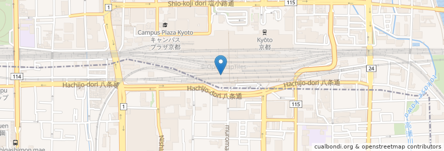 Mapa de ubicacion de マツモトキオシ 京都八条口店 en Japan, 京都府, Kioto, 下京区.