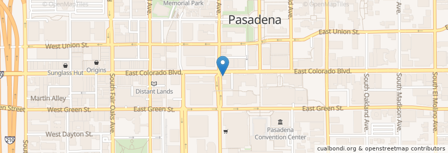 Mapa de ubicacion de BJ's en United States, California, Los Angeles County, Pasadena.