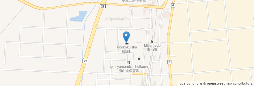 Mapa de ubicacion de 報国社 en Japan, Mie Prefecture, Yokkaichi.