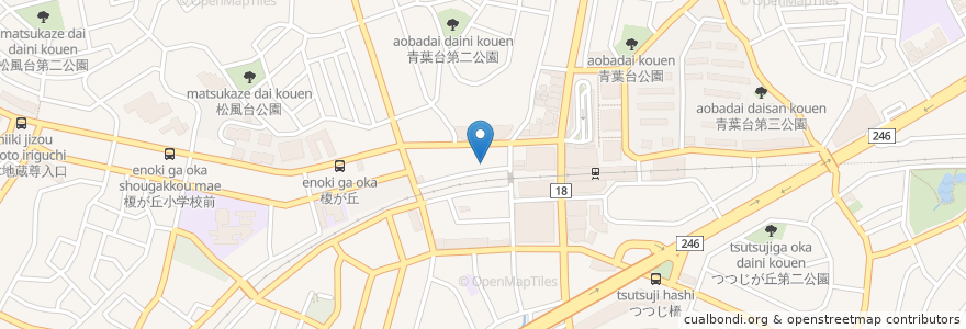 Mapa de ubicacion de ドミノ・ピザ en Japan, Präfektur Kanagawa, Yokohama, 青葉区.