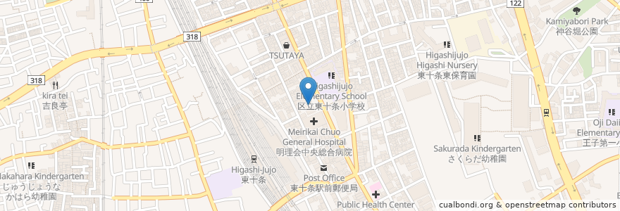 Mapa de ubicacion de 東十条区民館 en 日本, 東京都, 北区.