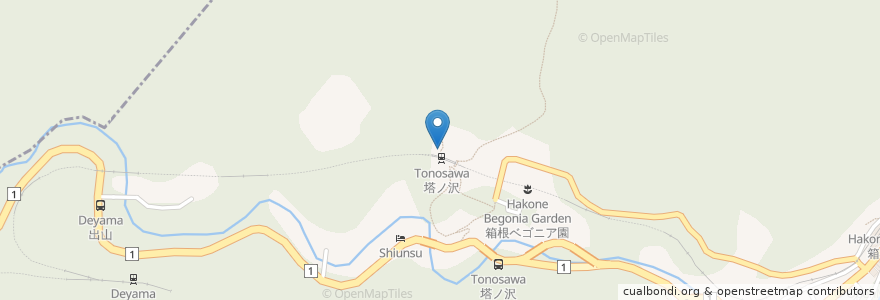 Mapa de ubicacion de 深沢銭洗弁天 en 日本, 神奈川縣, 足柄下郡, 箱根町.