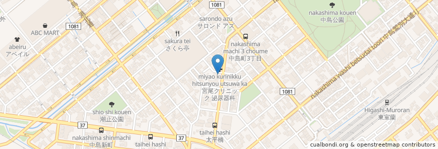 Mapa de ubicacion de さはら呼吸器内科クリニック en Japan, 北海道, 胆振総合振興局, 室蘭市.