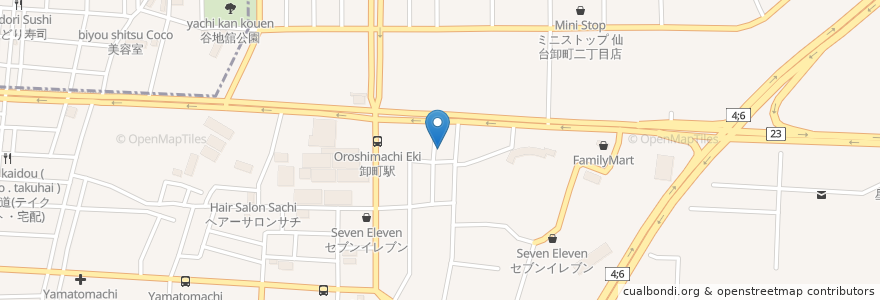 Mapa de ubicacion de 小松歯科医院 en ژاپن, 宮城県, 仙台市, 若林区.