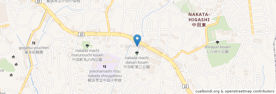 Mapa de ubicacion de 味噌ラーメン 雪ぐに en 日本, 神奈川県, 横浜市, 泉区.
