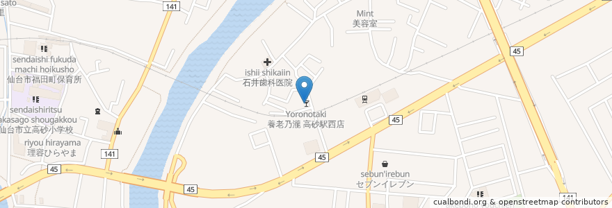 Mapa de ubicacion de 養老乃瀧 高砂駅西店 en اليابان, 宮城県, 仙台市, 宮城野区.