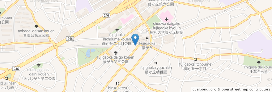 Mapa de ubicacion de ワキタ産婦人科 en Japan, 神奈川県, Yokohama, 青葉区.