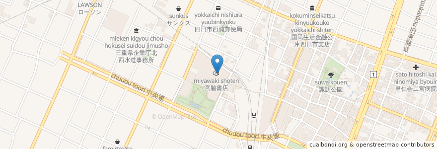 Mapa de ubicacion de 109シネマズ en 일본, 미에현, 四日市市.