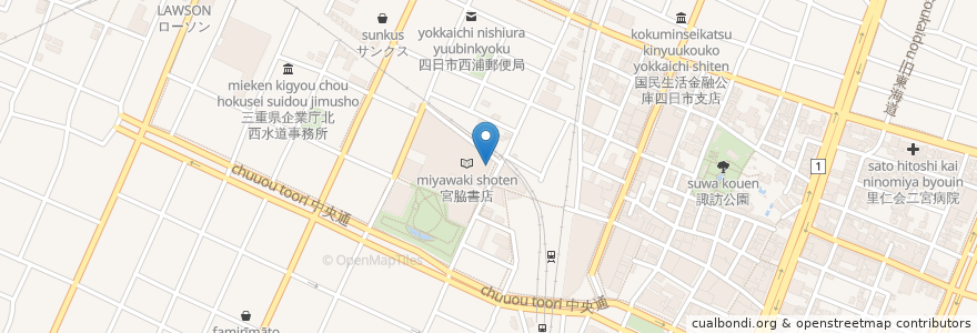 Mapa de ubicacion de にぎりの徳兵衛 en Japón, Prefectura De Mie, 四日市市.