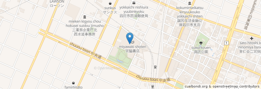 Mapa de ubicacion de 若鯱家 en Япония, Миэ, 四日市市.
