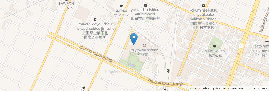 Mapa de ubicacion de スガキヤ en Japão, 三重県, 四日市市.