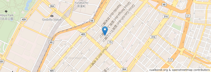 Mapa de ubicacion de 銀座 篝 en 日本, 东京都/東京都.