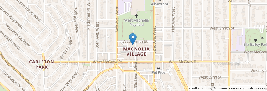 Mapa de ubicacion de Nutty Squirrel Gelato - Magnolia en 미국, 워싱턴, King County, Seattle.