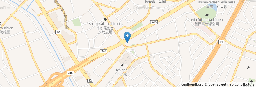Mapa de ubicacion de CoCo壱番屋 en Japan, 神奈川県, Yokohama, 青葉区.