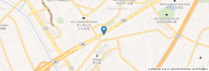 Mapa de ubicacion de 麺処秋もと en Japon, Préfecture De Kanagawa, 横浜市, 青葉区.
