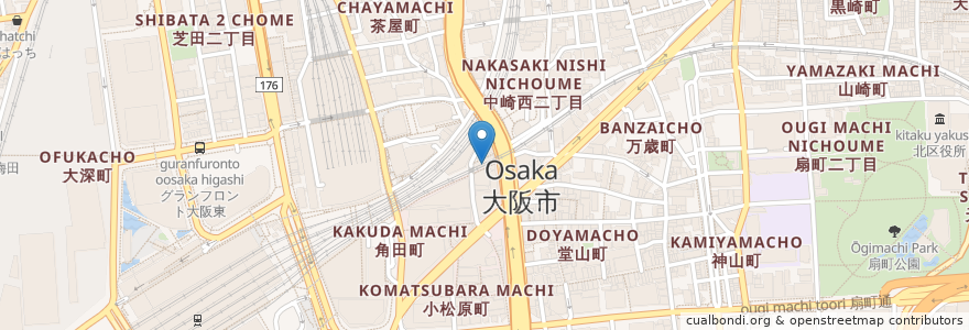 Mapa de ubicacion de たこ焼きやまもと en ژاپن, 大阪府, 大阪市, 北区.