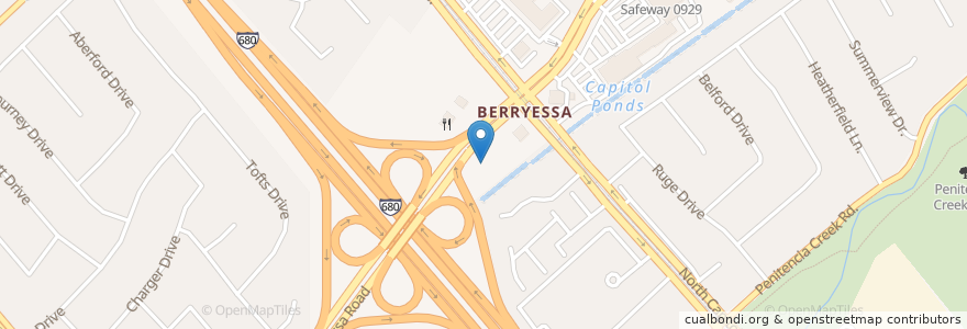 Mapa de ubicacion de Denny's en Estados Unidos Da América, Califórnia, Santa Clara County, San Jose.