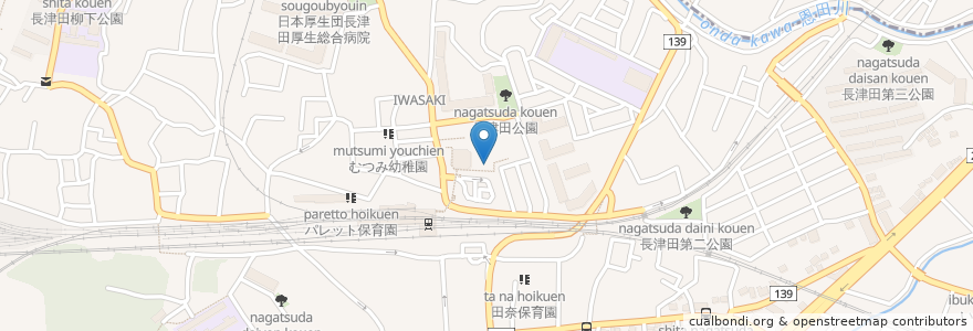 Mapa de ubicacion de サイゼリヤ en 일본, 가나가와현, 요코하마시, 緑区.