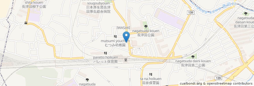 Mapa de ubicacion de あかおぎ内科リウマチクリニック en Japan, Präfektur Kanagawa, Yokohama, 緑区.