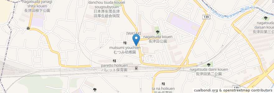 Mapa de ubicacion de 長津田ふじた歯科 en Japão, 神奈川県, 横浜市, 緑区.