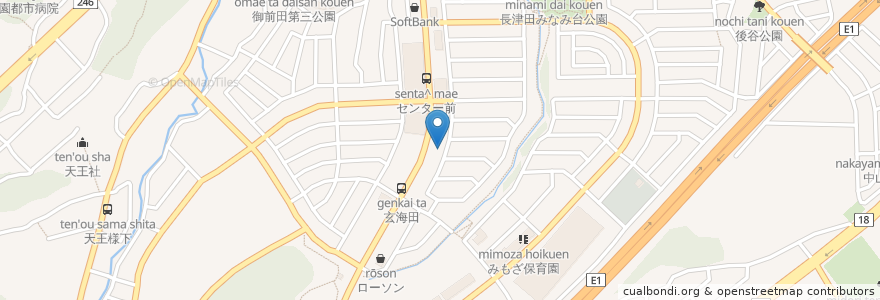 Mapa de ubicacion de とんでん en 日本, 神奈川県, 横浜市, 緑区.