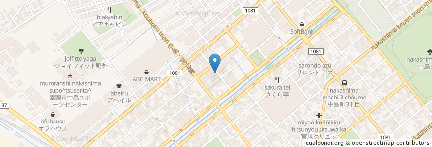 Mapa de ubicacion de 伊酒屋かっちゃん en Japon, Préfecture De Hokkaidō, 胆振総合振興局, 室蘭市.