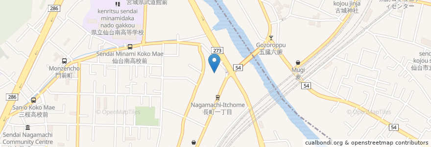 Mapa de ubicacion de 十八夜観世音 en Japan, Präfektur Miyagi, 仙台市, 太白区.