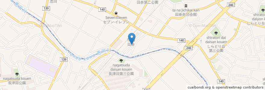 Mapa de ubicacion de 染谷医院 en 日本, 神奈川県, 横浜市, 緑区, 青葉区.