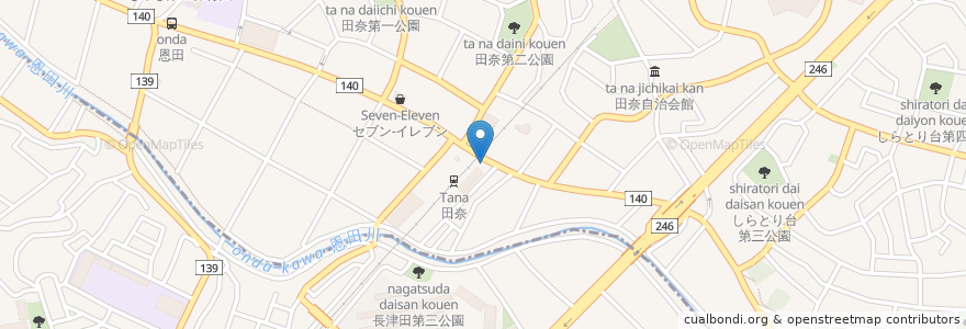 Mapa de ubicacion de グレースデンタルクリニック en Japon, Préfecture De Kanagawa, 横浜市, 緑区, 青葉区.