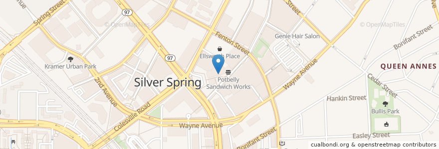 Mapa de ubicacion de Thai at Silver Spring en Estados Unidos Da América, Maryland, Montgomery County, Silver Spring.