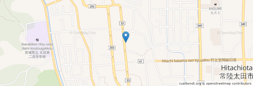 Mapa de ubicacion de 常陽銀行　太田支店 en Japan, Ibaraki Prefecture, Hitachiota.