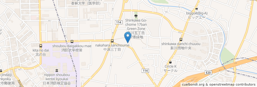 Mapa de ubicacion de 焼肉ぎゅうぎゅう en Япония, Токио, Митака.