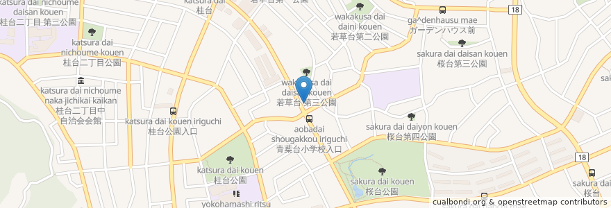 Mapa de ubicacion de しもやま歯科医院 en Japón, Prefectura De Kanagawa, Yokohama, 青葉区.