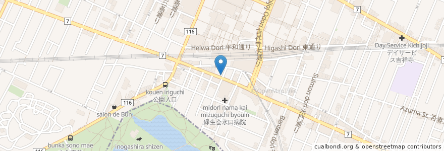 Mapa de ubicacion de かっぱ en 日本, 東京都, 武蔵野市.