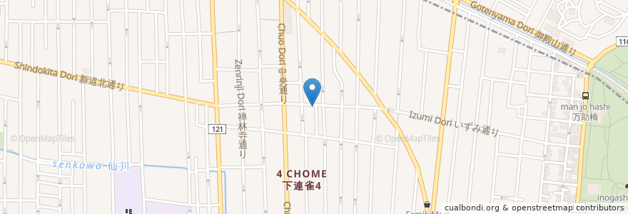 Mapa de ubicacion de 新井屋 南口店 en اليابان, 東京都, 三鷹市.