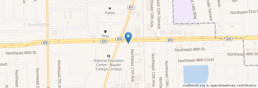 Mapa de ubicacion de Wendy's en United States, Florida, Broward County, Oakland Park.