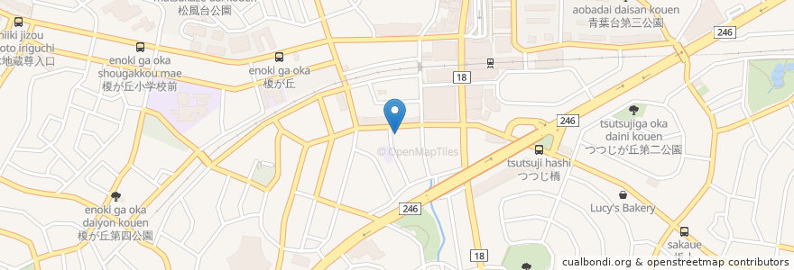Mapa de ubicacion de カラオケ コート・ダジュール en Japonya, 神奈川県, 横浜市, 青葉区.