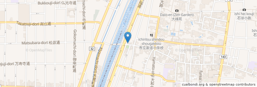 Mapa de ubicacion de 力餅食堂 en 日本, 京都府, 京都市, 東山区.