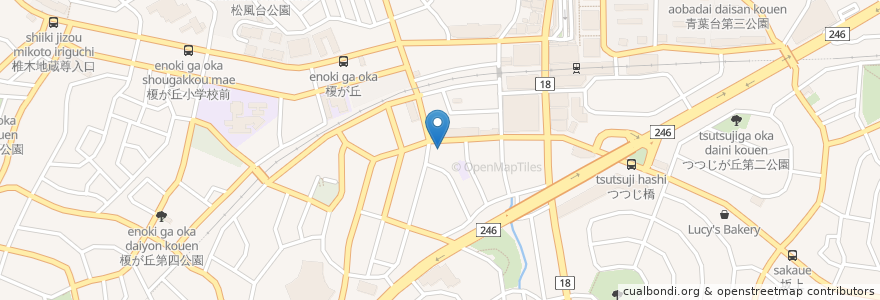 Mapa de ubicacion de まつもと食堂 en Japan, 神奈川県, Yokohama, 青葉区.