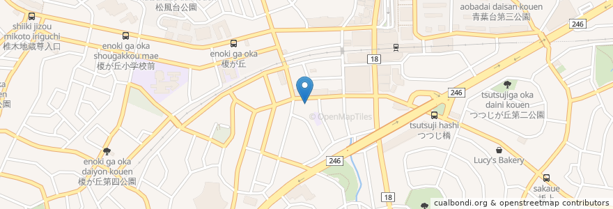 Mapa de ubicacion de 山本薬局 en Japan, Präfektur Kanagawa, Yokohama, 青葉区.