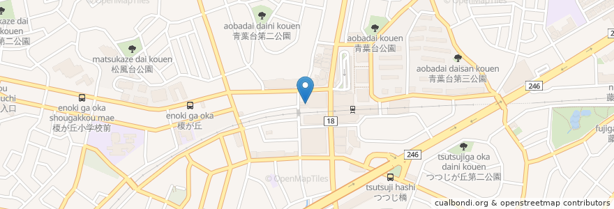 Mapa de ubicacion de 日能研 en 일본, 가나가와현, 요코하마시, 青葉区.