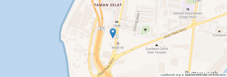 Mapa de ubicacion de Klinik Rawatan Dr Mahmud en Malaysia, Seberang Perai.