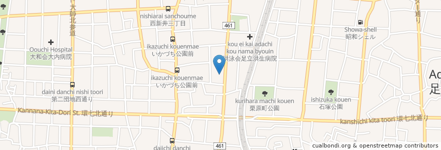 Mapa de ubicacion de すたみな太郎 en Japan, Tokio, 足立区.
