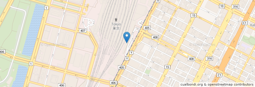 Mapa de ubicacion de Tokyo Rāmen Street en ژاپن, 東京都, 千代田区, 中央区.
