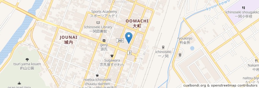 Mapa de ubicacion de ぐでんぐでん en Япония, Иватэ, 一関市.