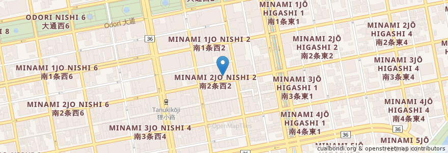 Mapa de ubicacion de 大戸屋 en Япония, Хоккайдо, Округ Исикари, Саппоро, Тюо.