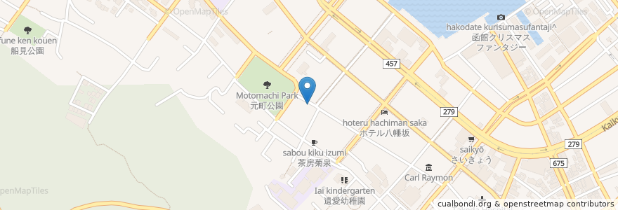 Mapa de ubicacion de 茶房無垢里 en اليابان, محافظة هوكايدو, 渡島総合振興局, 函館市.