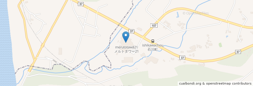Mapa de ubicacion de メルトタワー21 en 일본, 홋카이도, 胆振総合振興局, 室蘭市.