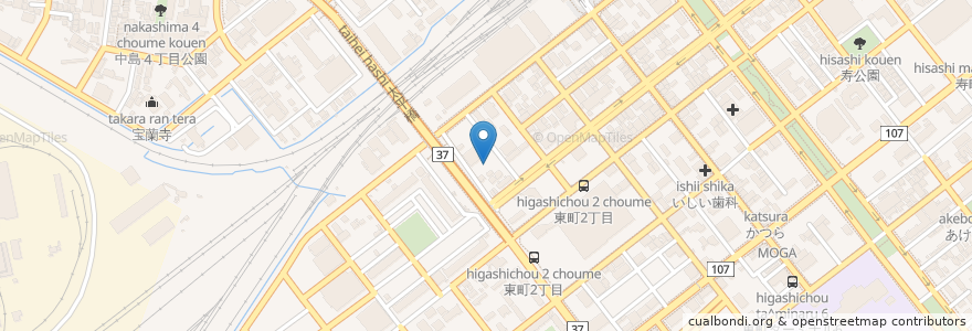 Mapa de ubicacion de くじら観光 ㈱中田商会 en 日本, 北海道, 膽振綜合振興局, 室蘭市.